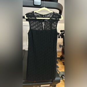 Trina Turk Black Open Lace Harriet Party Cocktail Dress, Size 4